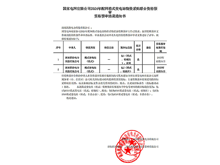 2024年資格預審通知書-箱變